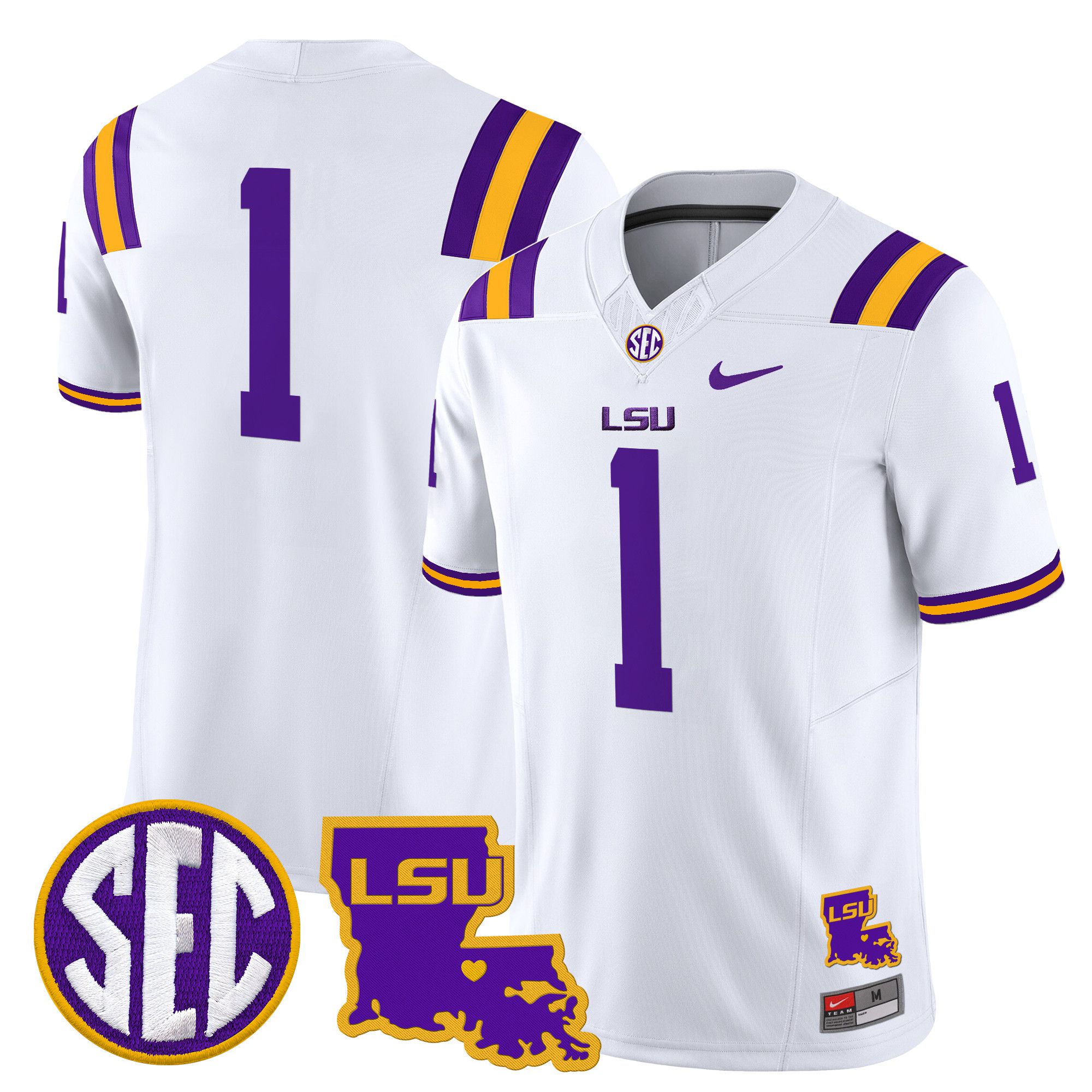 Men LSU Tigers #1 No Name White 2024 Nike Louisiana Patch Vapor Limited NCAA Jersey->indianapolis colts->NFL Jersey